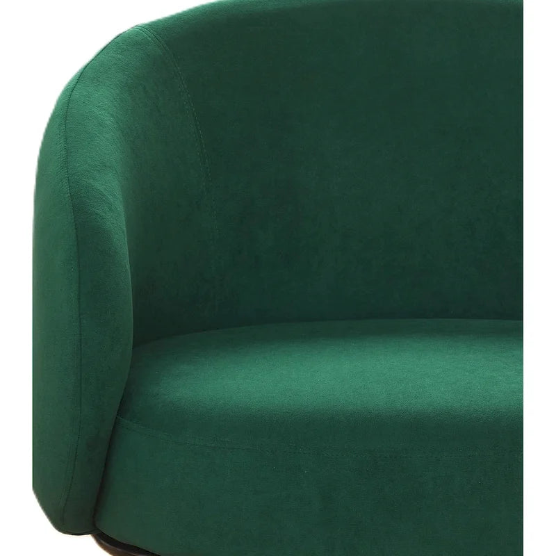 Mid-Century Barrel Back Accent Chair - Velvet Upholstery - Metal Legs - 28.74"W x 26.77"D x 28.35"H - Dense Foam - Easy Assembly - Multiple Colors