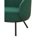 Mid-Century Barrel Back Accent Chair - Velvet Upholstery - Metal Legs - 28.74"W x 26.77"D x 28.35"H - Dense Foam - Easy Assembly - Multiple Colors