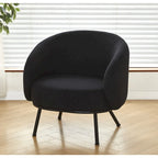 Mid-Century Barrel Back Accent Chair - Velvet Upholstery - Metal Legs - 28.74"W x 26.77"D x 28.35"H - Dense Foam - Easy Assembly - Multiple Colors