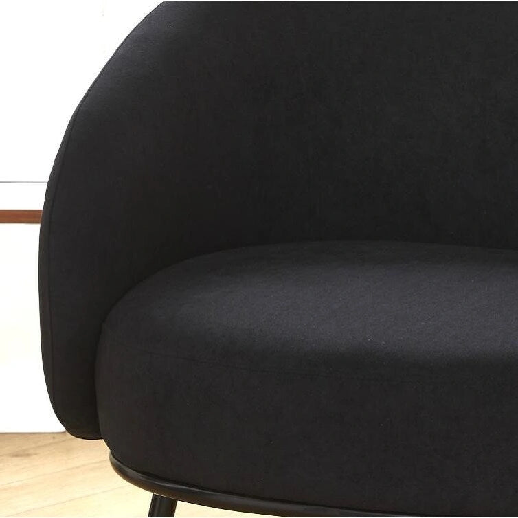 Mid-Century Barrel Back Accent Chair - Velvet Upholstery - Metal Legs - 28.74"W x 26.77"D x 28.35"H - Dense Foam - Easy Assembly - Multiple Colors