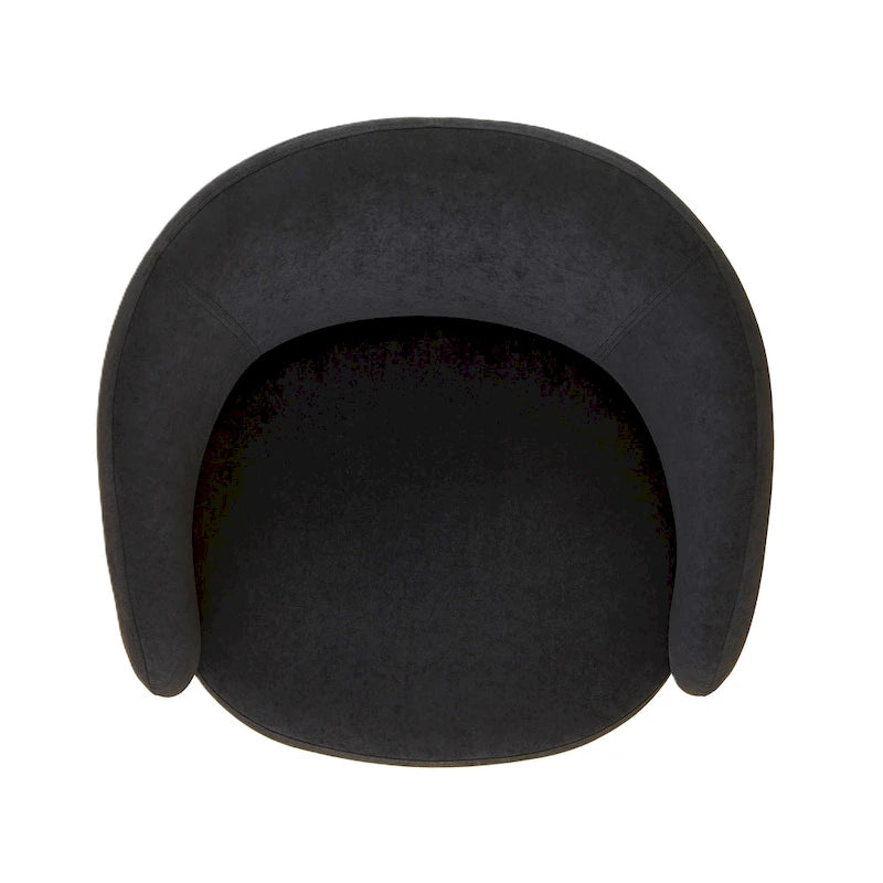 Mid-Century Barrel Back Accent Chair - Velvet Upholstery - Metal Legs - 28.74"W x 26.77"D x 28.35"H - Dense Foam - Easy Assembly - Multiple Colors