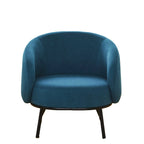 Mid-Century Barrel Back Accent Chair - Velvet Upholstery - Metal Legs - 28.74"W x 26.77"D x 28.35"H - Dense Foam - Easy Assembly - Multiple Colors