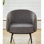 Mid-Century Barrel Back Accent Chair - Velvet Upholstery - Metal Legs - 28.74"W x 26.77"D x 28.35"H - Dense Foam - Easy Assembly - Multiple Colors