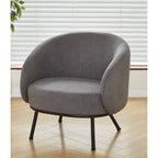 Mid-Century Barrel Back Accent Chair - Velvet Upholstery - Metal Legs - 28.74"W x 26.77"D x 28.35"H - Dense Foam - Easy Assembly - Multiple Colors