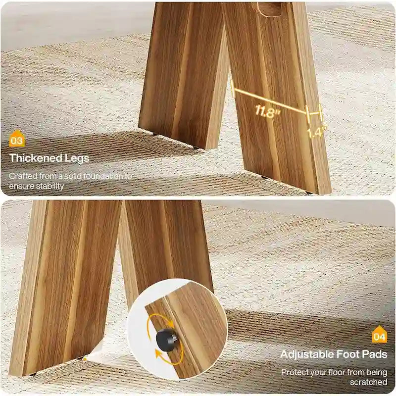 71" Farmhouse Dining Table for 6-8 People, Rectangular Wood Kitchen Table, 200 lbs Capacity