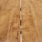 60" Live Edge Dining Table, Solid Acacia Wood with Metal Hairpin Legs, Seats 6, Natural & Black