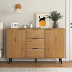 Wood Sideboard Buffet Cabinet with Storage, 3 Drawers & 2 Doors