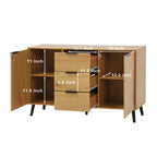 Wood Sideboard Buffet Cabinet with Storage, 3 Drawers & 2 Doors, Dining Room Console Table