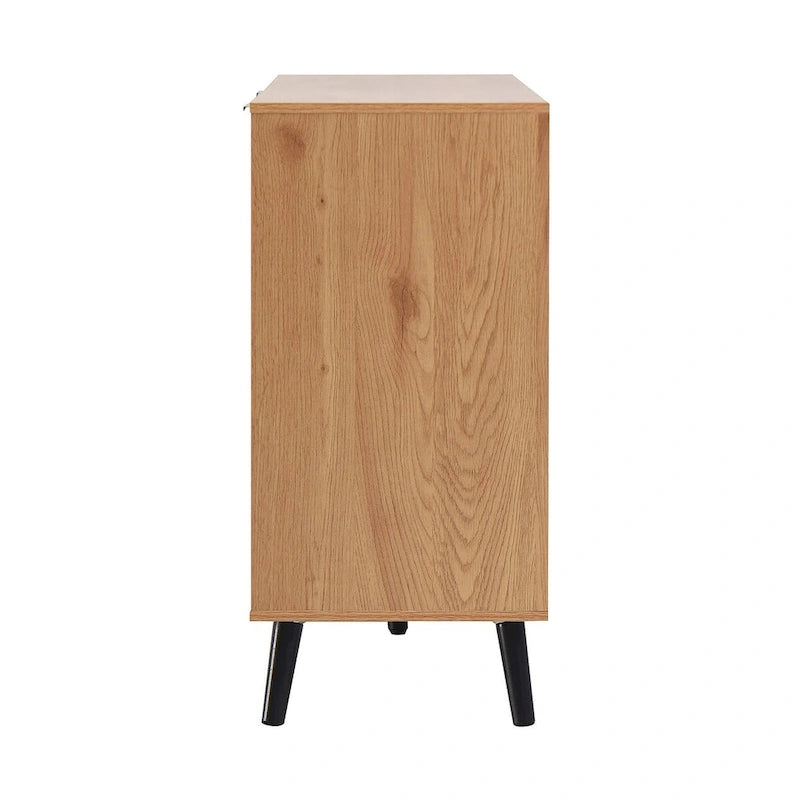 Wood Sideboard Buffet Cabinet with Storage, 3 Drawers & 2 Doors, Dining Room Console Table