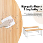 Industrial Dining Benches Set of 2, 38.6"L Wood & Steel Bench, 250 lbs Capacity, Rustic Style