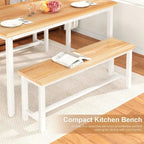 Industrial Dining Benches Set of 2, 38.6"L Wood & Steel Bench, 250 lbs Capacity, Rustic Style