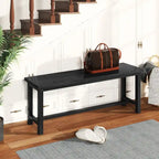 Industrial Dining Benches Set of 2, 38.6"L Wood & Steel Bench, 250 lbs Capacity, Rustic Style