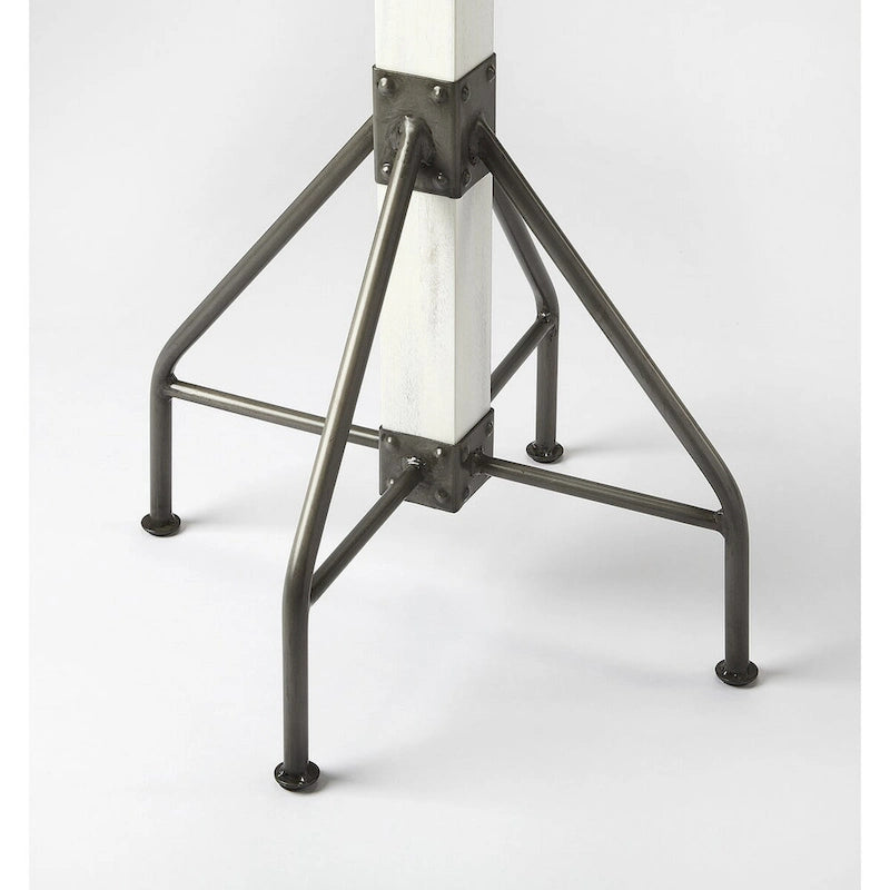 74"H Coat Rack with 4 Double Hooks, Mango Wood & Iron, 88 lbs Capacity, Brown & Gold, Freestanding