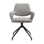 Swivel Dining Chairs Set of 2 with Curved Back & Padded Armrests, 180° Rotation, Gray Upholstered