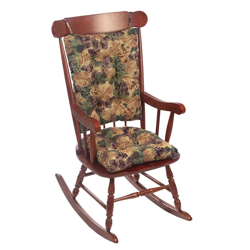 Jumbo Rocking Chair Cushion Set - 17x17x3" Seat & 20x17x3" Back - Multi-Colored Polyester Cotton Blend - Indoor Use