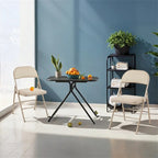 Folding Chair,Leather Padded Folding Chair,Sturdy Metal Chairs,2 PCS