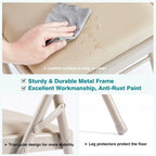 Folding Chairs Set of 2, PU Leather Padded with Metal Frame, 8.1 lbs Each, No Assembly, Black