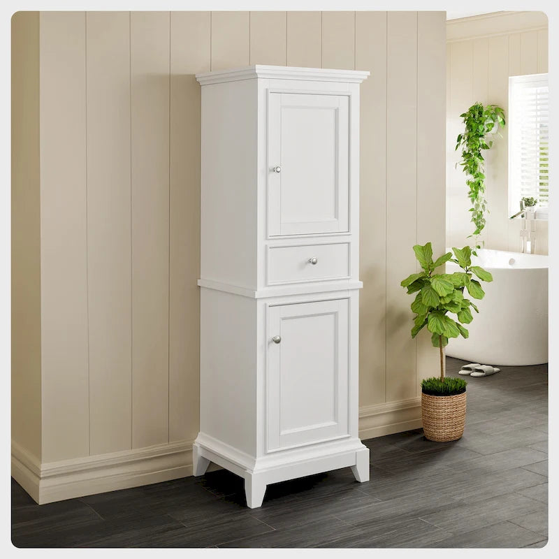 Eviva Elite Stamford 24 White Freestanding Linen Cabinet