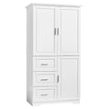 Tall Wide Storage Cabinet - 2 Doors - 3 Drawers + 1 Cabinet - Adjustable Shelf - MDF - Waterproof - Anti-Tip - Metal Hardware - 3 Tiers - Multi-Purpose Bathroom