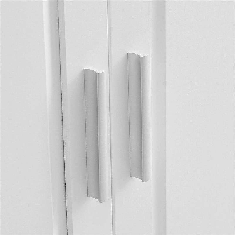 Tall Wide Storage Cabinet - 2 Doors - 3 Drawers + 1 Cabinet - Adjustable Shelf - MDF - Waterproof - Anti-Tip - Metal Hardware - 3 Tiers - Multi-Purpose Bathroom