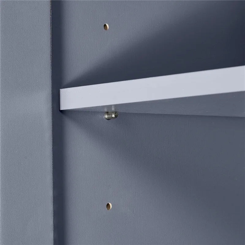 Tall Wide Storage Cabinet - 2 Doors - 3 Drawers + 1 Cabinet - Adjustable Shelf - MDF - Waterproof - Anti-Tip - Metal Hardware - 3 Tiers - Multi-Purpose Bathroom