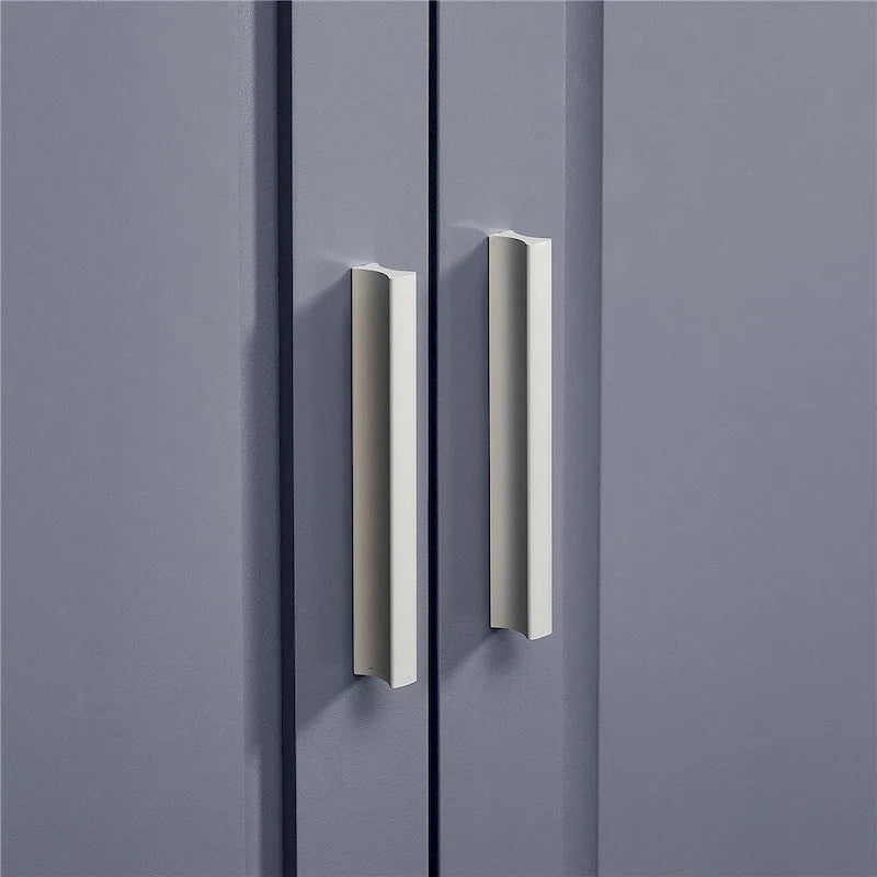 Tall Wide Storage Cabinet - 2 Doors - 3 Drawers + 1 Cabinet - Adjustable Shelf - MDF - Waterproof - Anti-Tip - Metal Hardware - 3 Tiers - Multi-Purpose Bathroom