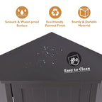 Triangle Corner Storage Cabinet - Grey - 2 Adjustable Shelves - MDF Board - Waterproof - Wood Knob - Space-Saving - Modern Bathroom Kitchen - 3 Compartments
