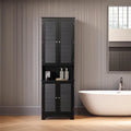 Tall Narrow Bathroom Storage Cabinet - 71.75"H - MDF - Adjustable Shelf - Magnetic Doors - Anti-Tip - 132 lbs Capacity - 23.5"W x 11.75"D - Multi-Purpose