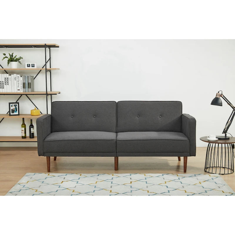 Convertible Sofa Bed 76"W, 3-Seat with Split Back, Removable Arms, Pine Wood Frame, Polyester
