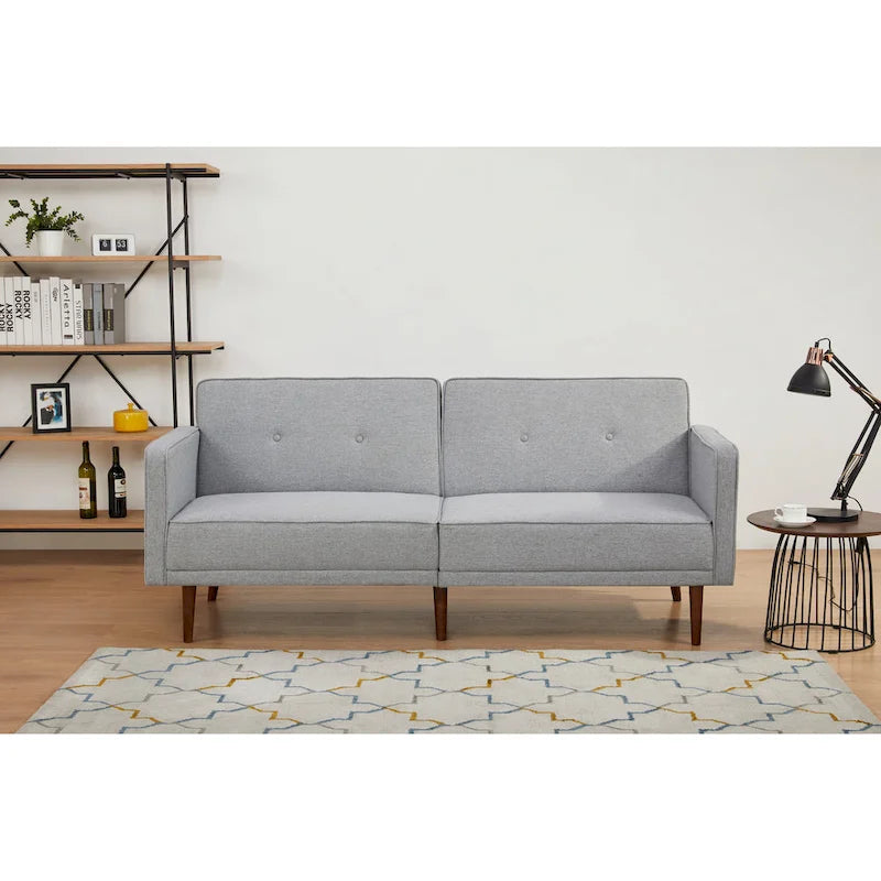 Convertible Sofa Bed 76"W, 3-Seat with Split Back, Removable Arms, Pine Wood Frame, Polyester