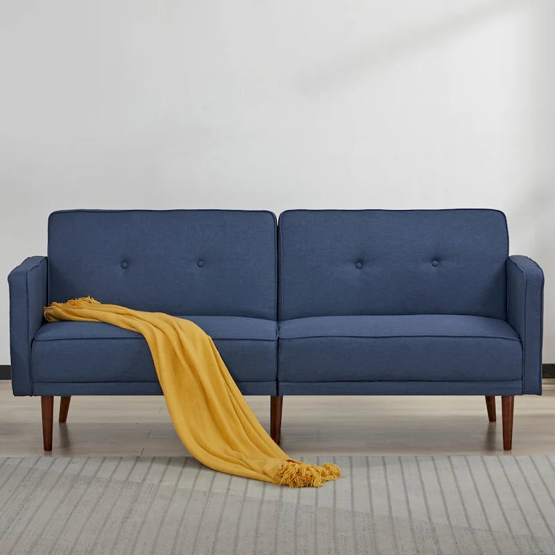 Convertible Sofa Bed 76"W, 3-Seat with Split Back, Removable Arms, Pine Wood Frame, Polyester