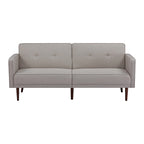 Convertible Sofa Bed 76"W, 3-Seat with Split Back, Removable Arms, Pine Wood Frame, Polyester