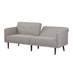 Convertible Sofa Bed 76"W, 3-Seat with Split Back, Removable Arms, Pine Wood Frame, Polyester