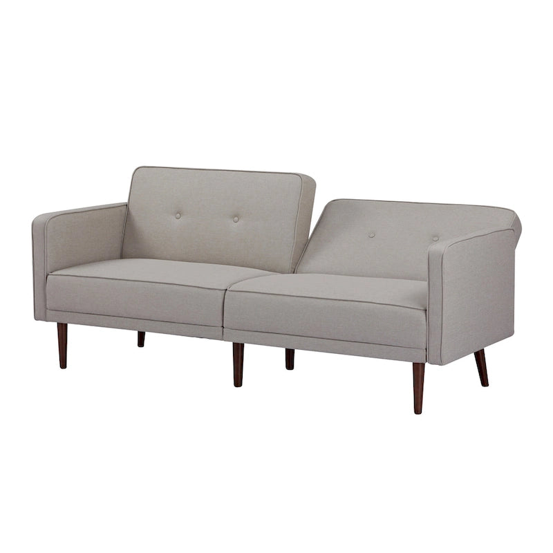 Convertible Sofa Bed 76"W, 3-Seat with Split Back, Removable Arms, Pine Wood Frame, Polyester