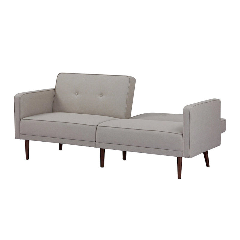 Convertible Sofa Bed 76"W, 3-Seat with Split Back, Removable Arms, Pine Wood Frame, Polyester