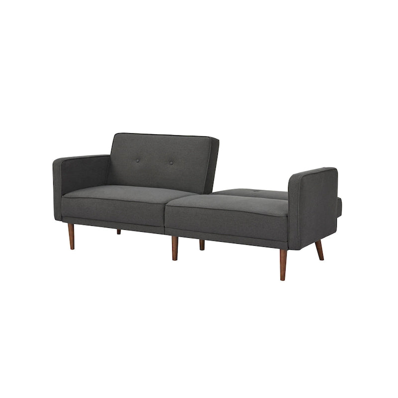 Convertible Sofa Bed 76"W, 3-Seat with Split Back, Removable Arms, Pine Wood Frame, Polyester