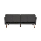 Convertible Sofa Bed 76"W, 3-Seat with Split Back, Removable Arms, Pine Wood Frame, Polyester