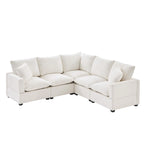 5-Seat L-Shape Modular Sectional Sofa, 84"x84"x37", Chenille, 330 LBS Capacity, Foam Cushions, 2 Pillows, Modern Style