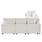5-Seat L-Shape Modular Sectional Sofa, 84"x84"x37", Chenille, 330 LBS Capacity, Foam Cushions, 2 Pillows, Modern Style