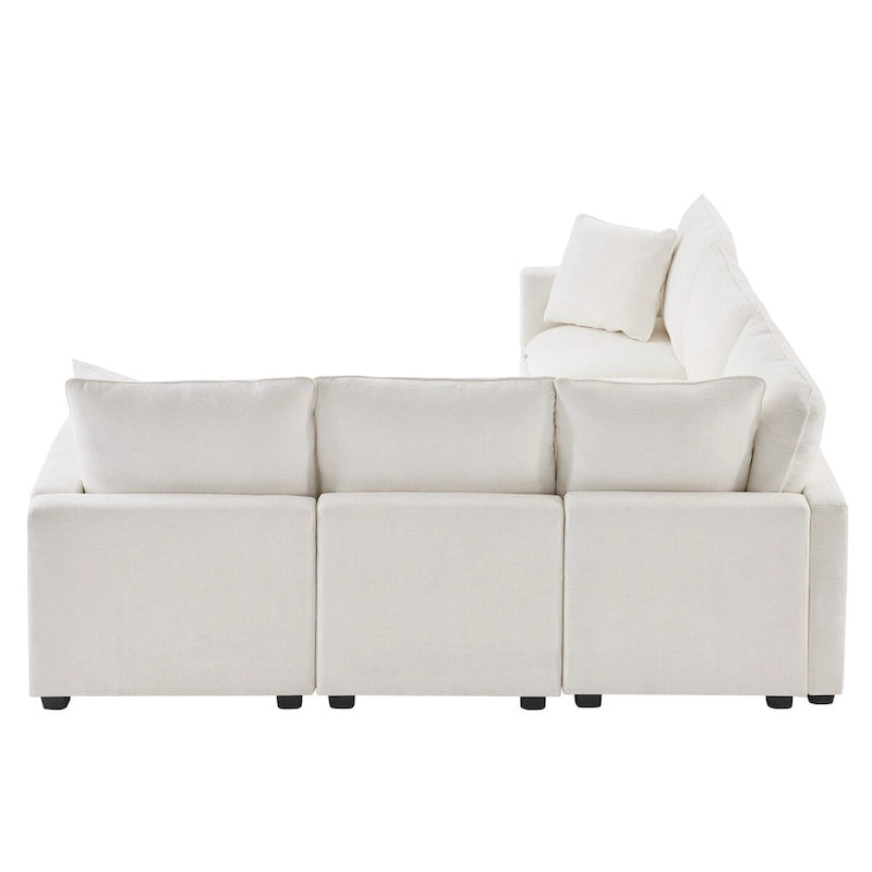 5-Seat L-Shape Modular Sectional Sofa, 84"x84"x37", Chenille, 330 LBS Capacity, Foam Cushions, 2 Pillows, Modern Style