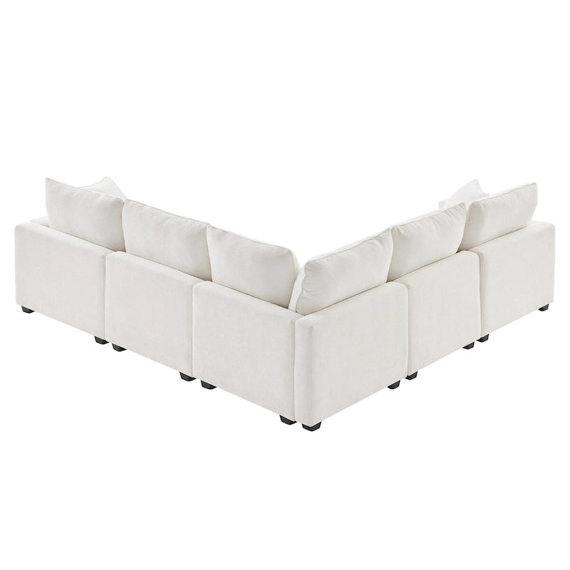 5-Seat L-Shape Modular Sectional Sofa, 84"x84"x37", Chenille, 330 LBS Capacity, Foam Cushions, 2 Pillows, Modern Style