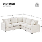 5-Seat L-Shape Modular Sectional Sofa, 84"x84"x37", Chenille, 330 LBS Capacity, Foam Cushions, 2 Pillows, Modern Style