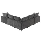 5-Seat L-Shape Modular Sectional Sofa, 84"x84"x37", Chenille, 330 LBS Capacity, Foam Cushions, 2 Pillows, Modern Style