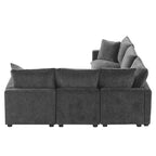 5-Seat L-Shape Modular Sectional Sofa, 84"x84"x37", Chenille, 330 LBS Capacity, Foam Cushions, 2 Pillows, Modern Style