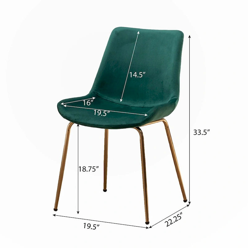 5-Piece Round Dining Set with Trestle Table & 4 Velvet Chairs, 45" Table, Gold Metal Legs, Modern