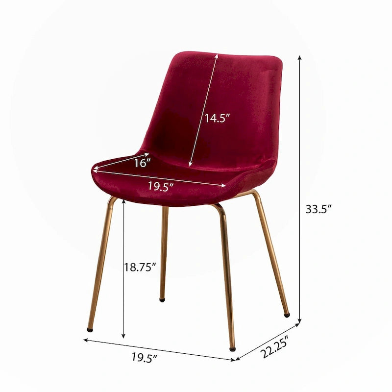 5-Piece Round Dining Set with Trestle Table & 4 Velvet Chairs, 45" Table, Gold Metal Legs, Modern