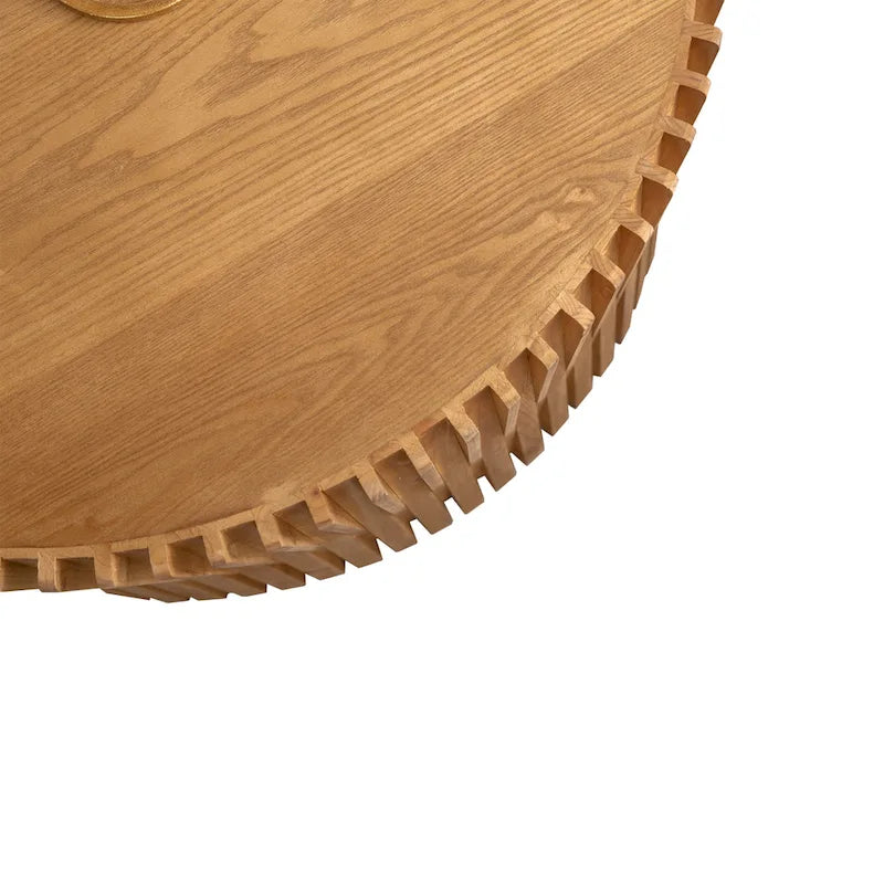 2-Piece Nesting Coffee Table Set - Vintage Style, Vertical Textured Embossed Design, Fir Wood & Density Board, 110 lbs, No Assembly