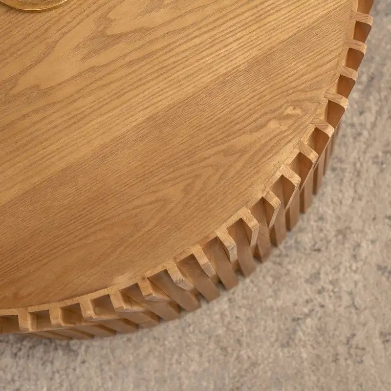 2-Piece Nesting Coffee Table Set - Vintage Style, Vertical Textured Embossed Design, Fir Wood & Density Board, 110 lbs, No Assembly