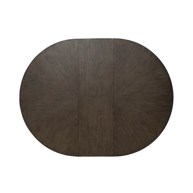 5-Piece Dining Set with Extendable Pedestal Table & 4 Upholstered Chairs, Rubberwood, Espresso Finish